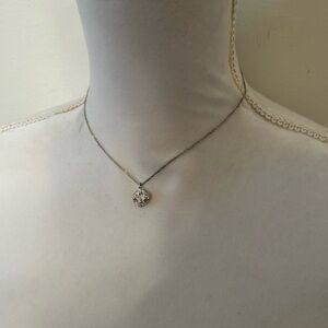 Elegant AVON Silver Necklace with Crystal CZ Square Pendant